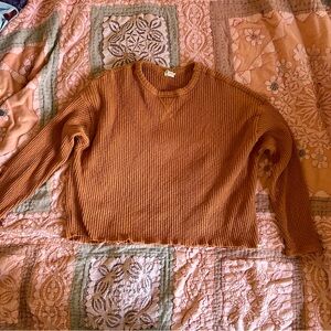 Billabong Ribbed Knit Sweater crop top, Rust/terracotta color, size medium